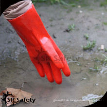 SRSAFETY roter PVC-Handschuh wasserdichter Handschuh / Handhandschuhe